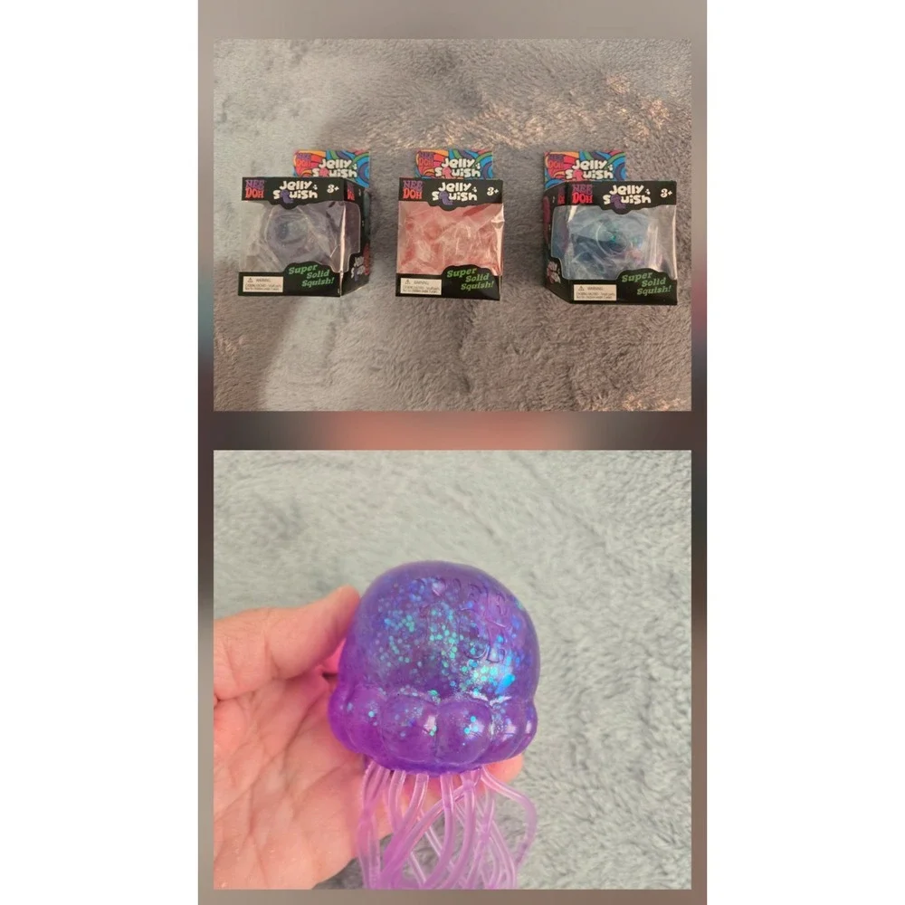 NeeDoh Jelly Squish Jellyfish (DUPE) Fidget Sensory Stress  Squishy Lot Of 3